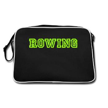 Rowing Slogan - Rowing - Rower - Rower - Retro Bag - black/white - Back