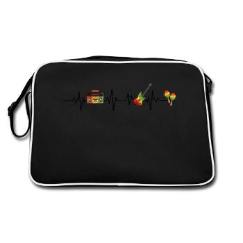 Reggae Heartbeat - Retro Bag - black/white - Back