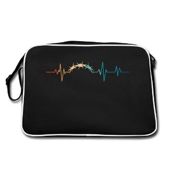 Battement de coeur rétro fil barbelé - Sac Retro - noir/blanc - Dos