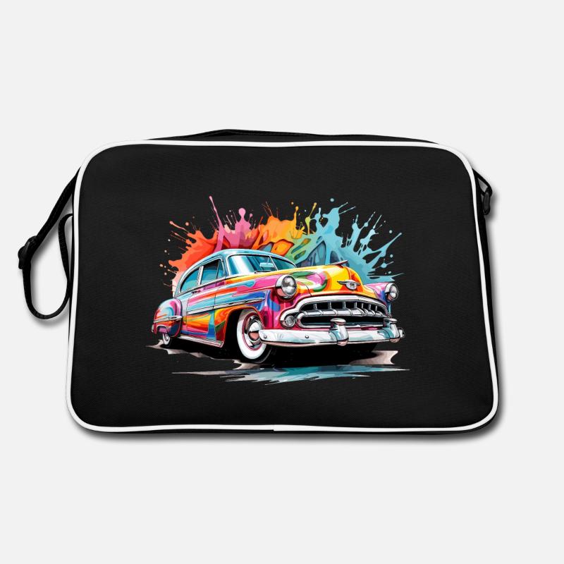 bunter Oldtimer Retro Tasche