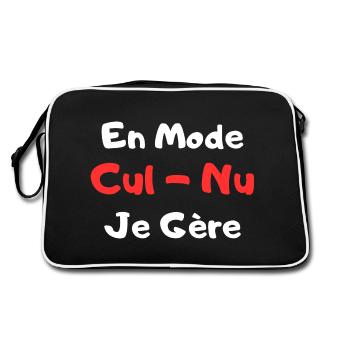 Nackte Mode Lustiges FKK-Geschenk - Retro Tasche - Schwarz/Weiß - Hinten