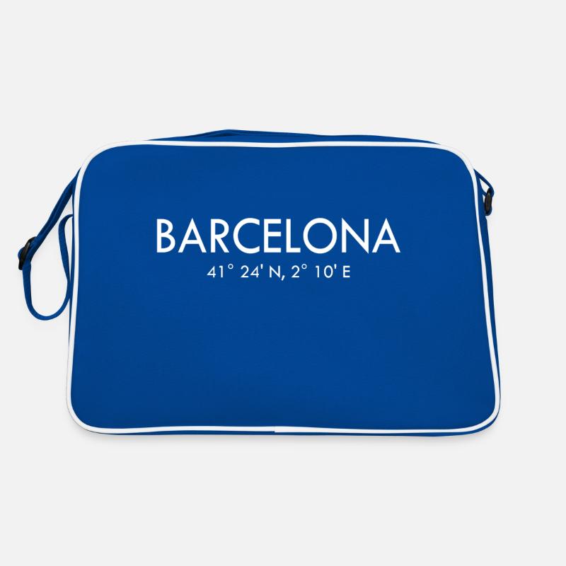 Barcelone - Espagne - Coordonnées Latitude Longitude Sac Retro