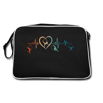 Battement de cœur rétro cerceau aérien - cadeau - Sac Retro - noir/blanc - Dos
