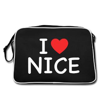 i love nice - j'aime nice - Sac Retro - noir/blanc - Dos