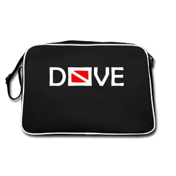 Dive Diver Down Flag Scuba Diving Taucher Tauchen - Retro Bag - black/white - Back