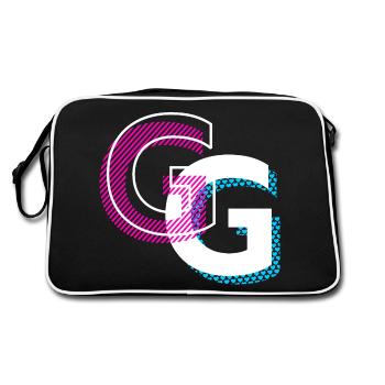 Graffiti G Design Geschenk - Retro Tasche - Schwarz/Weiß - Hinten