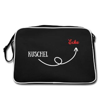 Kuschel Ecke - Retro Tasche - Schwarz/Weiß - Hinten