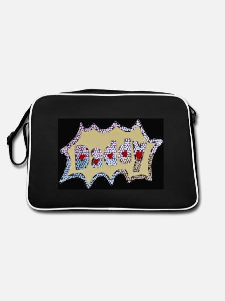 Herzddy - Retro Tasche - Schwarz/Weiß - Hinten