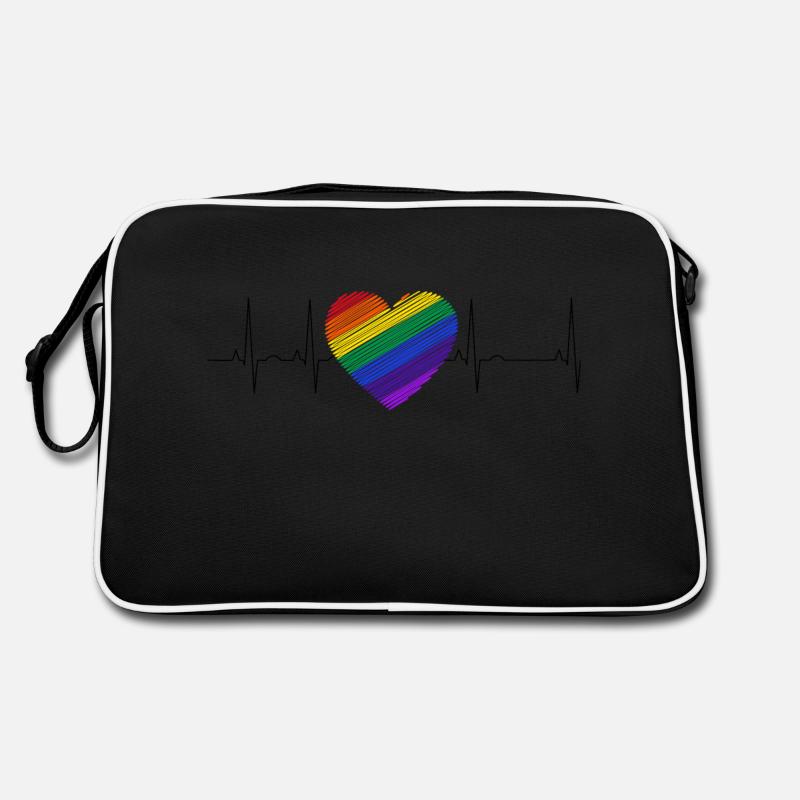 Heart palpitations Heart Rainbow Diversity Retro Bag