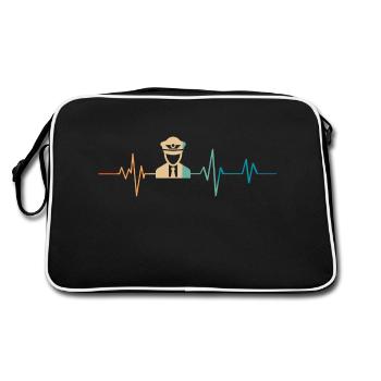 Battement de coeur rétro pilote d’avion - Sac Retro - noir/blanc - Dos