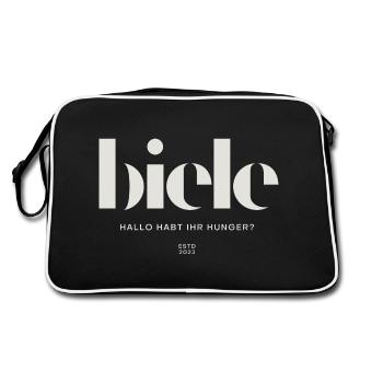 Biele Hallo habt ihr Hunger? - Retro Tasche - Schwarz/Weiß - Hinten