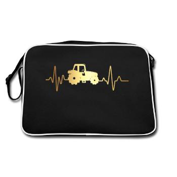 Battement de cœur Tracteur - Sac Retro - noir/blanc - Dos