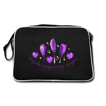 Crocuses Spring - Retro Bag - black/white - Back