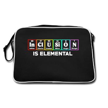 Inklusion ist elementar LGBT-Flagge Gay Pride Month - Retro Tasche - Schwarz/Weiß - Hinten