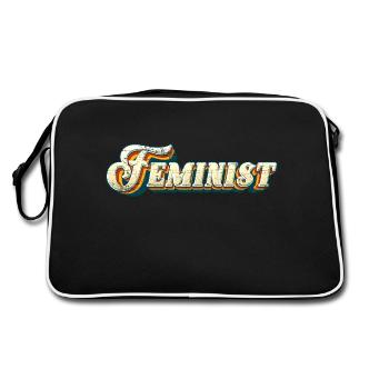 Feminist Retro 70s Vintage - Retro Bag - black/white - Back