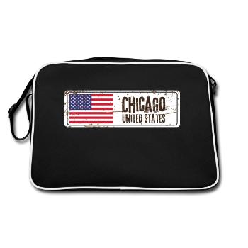 Chicago United States Flag - Retro Bag - black/white - Back