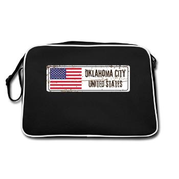 Oklahoma City United States Flag - Retro Bag - black/white - Back