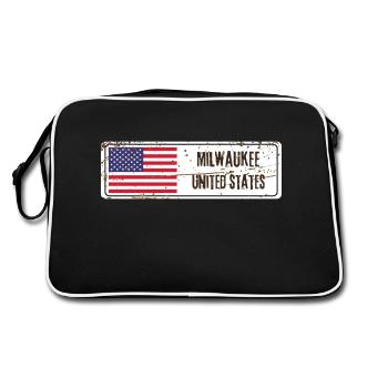 Milwaukee United States Flag - Retro Bag - black/white - Back