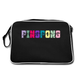 Ping pong colors - ping pong lover gift - Retro Bag - black/white - Back