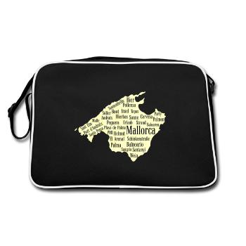 Mallorca Wordcloud Island Holidays Sun - Retro Bag - black/white - Back