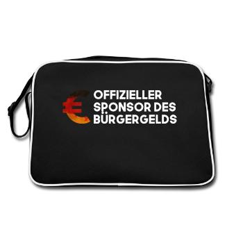 Buergergeld T-Shirt Lustig - Retro Tasche - Schwarz/Weiß - Hinten