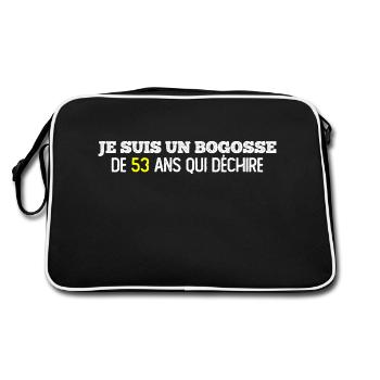53 Year Old Bogosse / Man Birthday Gift - Retro Bag - black/white - Back