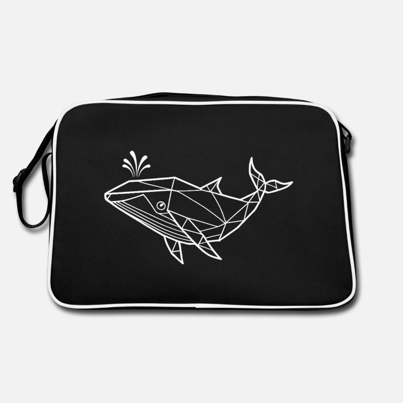 Polygone de baleine - Conception minimaliste de créature marine Sac Retro