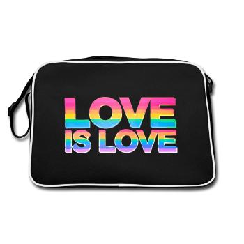 Love Is Love Mois de la Gay Pride LGBT CSD LGBTQ+ - Sac Retro - noir/blanc - Dos