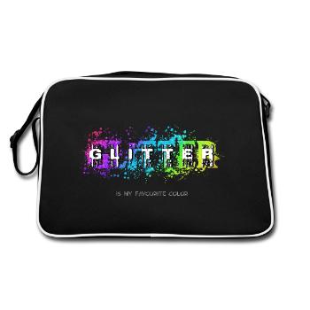 GLITTER is my favourite color - Retro Tasche - Schwarz/Weiß - Hinten