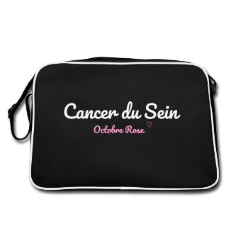 Cancer du Sein octobre rose - Sac Retro - noir/blanc - Dos