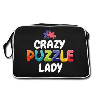 Crazy Puzzle Lady Piece Jigsaw Puzzle - Sac Retro - noir/blanc - Dos