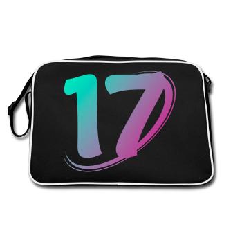 Number 17 multicolor - Retro Bag - black/white - Back