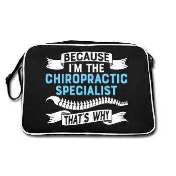 Because I'm The Chiropractic Physical Therapist Ch - Retro Bag - black/white - Back