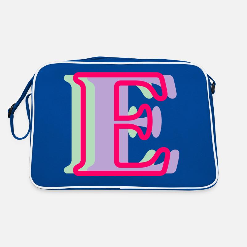 Mehrfarbiger Buchstabe e – originelle Geschenkidee Retro Tasche