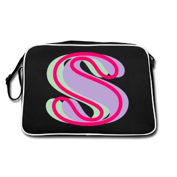Multicolored letter s - Retro Bag - black/white - Back