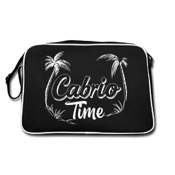 Cabrio Time Cooler Saying Cabriolet Palm Trees Summer - Retro Bag - black/white - Back