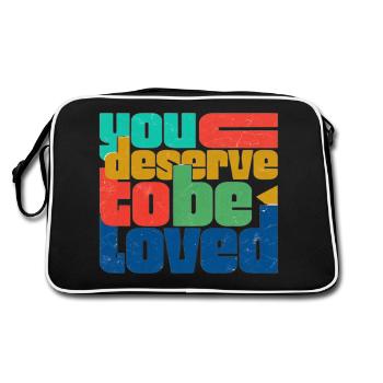 You Deserve To Be Loved - Retro Bag - black/white - Back