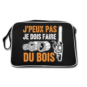 J peux pas je dois faire du bois - Sac Retro - noir/blanc - Dos