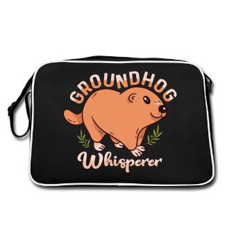 Groundhog Whisperer Rodent Animal - Retro Tasche - Schwarz/Weiß - Hinten