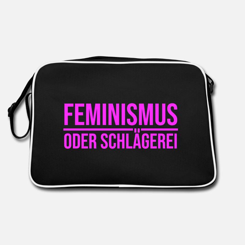Feminismus oder Schlägerei Retro Tasche