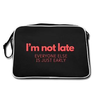 Je ne suis pas en retard, d’autres sont en avance ! - Sac Retro - noir/blanc - Dos