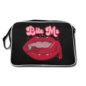 Sexy Groovy Halloween Design - Vampire Fangs - Retro Bag - black/white - Back