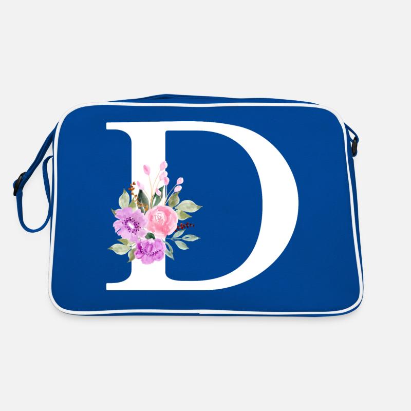 Lettre D floral violet Sac Retro