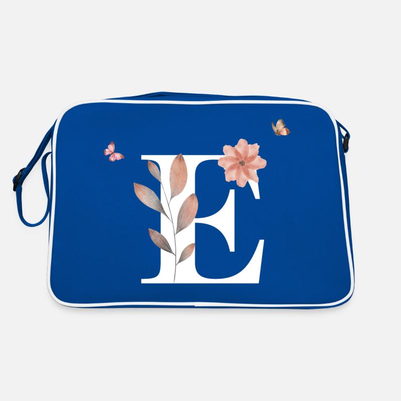 Letter e wildflowers watercolors Retro Bag