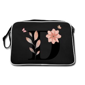 Lettre d fleurs sauvages aquarelles - Sac Retro - noir/blanc - Dos
