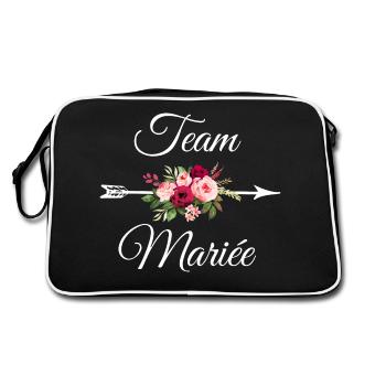 Team La mariée bouquet de fleurs flèche - Sac Retro - noir/blanc - Dos