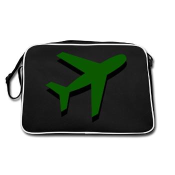 avion militaire vert - Sac Retro - noir/blanc - Dos