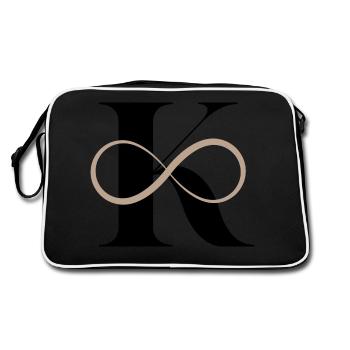 Infinite letter k - Retro Bag - black/white - Back