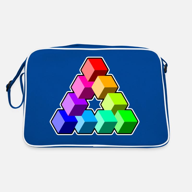 Triangle Colored Cubes Retro Bag