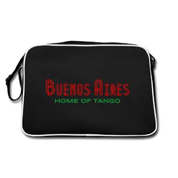 Buenos Aires, Home of Tango - - Retro Tasche - Schwarz/Weiß - Hinten